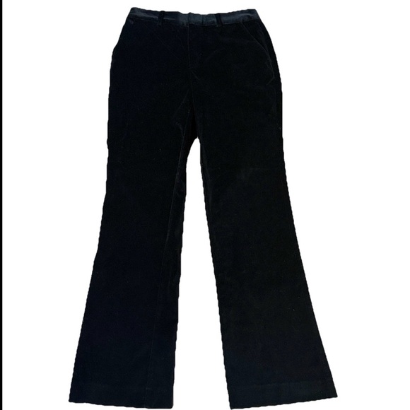 cinq a sept Pants - Cinq a Sept Women 0 Dark Jet Black Velvet Straight Pants 26x30” Quiet Luxury Mob